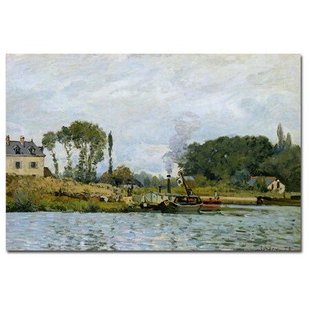 Trademark Fine Art Alfred Sisley 'Boats at Bougival 1873' Canvas Art , 16x24 BL0088-C1624GG